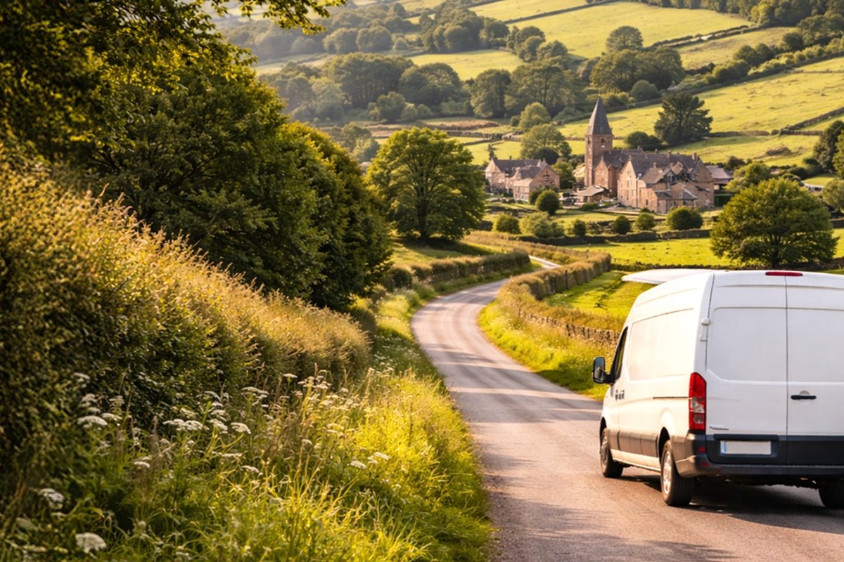 A Hutchinson Scott delivery van in the Dales